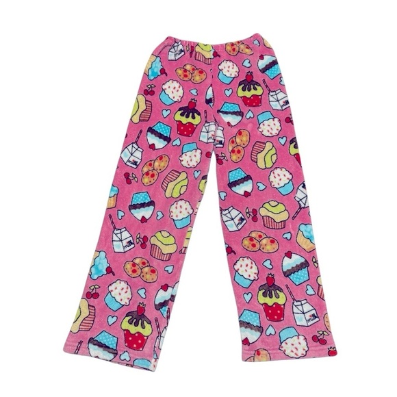 Love and Kisses Other - Love and Kisses Fleece Pink Pajama Pants Cupcakes Milk Cookies Girls 12-14